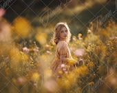 Summer Wildflower Field Digital Backdrop, Lush Soft Focus, Bokeh, Photo Composite Background, Photography editing, Digital Download