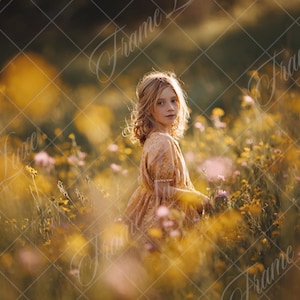 Summer Wildflower Field Digital Backdrop, Lush Soft Focus, Bokeh, Photo Composite Background, Photography editing, Digital Download
