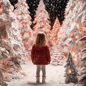 Christmas Forest digital background, Fine Art Holiday portrait digital backdrop, festive Christmas composite, Studio Photography overlay