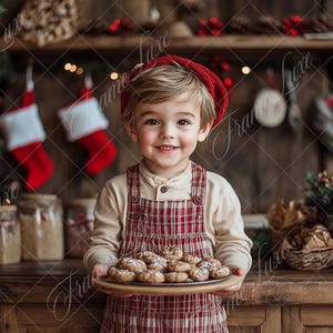 Christmas Rustic Kitchen Digital Background, Fine Art Holiday portrait digital backdrop, festive Christmas composite, Photoshop overlay