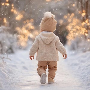 Winter Snowy Pathway digital background, Fine Art portrait photography digital backdrop, creative composite, Photoshop overlay, enchanted