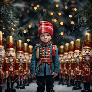 Christmas Nutcracker digital background, Fine Art Holiday portrait digital backdrop, festive Christmas composite, Studio Photography overlay