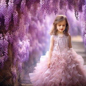 Purple Wisteria Arch Background, Fine Art portrait photography digital backdrop, fantasy composite, Photoshop overlay, flower garden, blooms