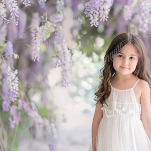 Purple Wisteria Floral arch digital background, Fine Art photography backdrop, Summer Garden Path, creative composite, Photoshop overlay