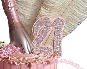 Large Glitter Number cake topper - any age