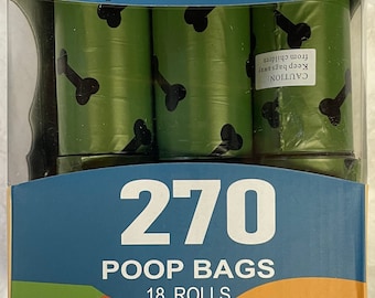 Dog poop bag waste bag 18 rolls 270 bags