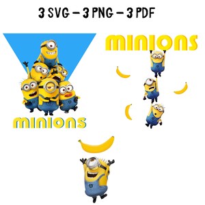 Minions Digital Prints, Minions and Banana, Minions Svg, Minions Png, Minions Pdf, Minions Design, Despicable me,Digital art,Minions cartoon