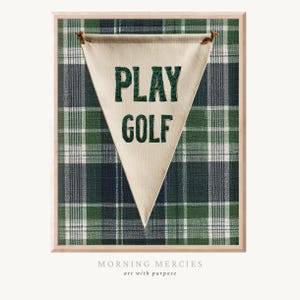 Vintage Golf Flag Print – Retro Sports Wall Art for Boy Nursery or Playroom