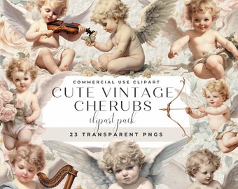 Cute Vintage Cherubs Clipart Pack