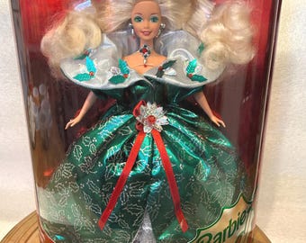 Barbie Happy Holidays Green Dress Doll 1995 - Etsy