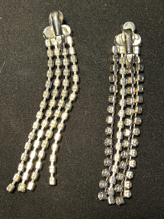 Rhinestone Dangle Earrings - image 2