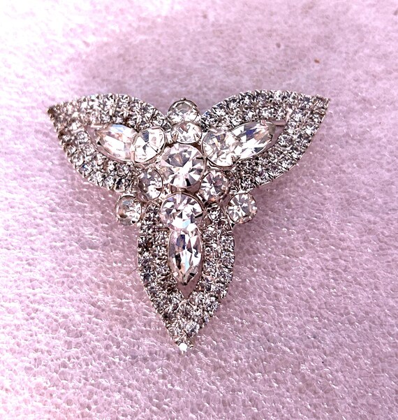 Triangular Rhinestone Brooch - image 1
