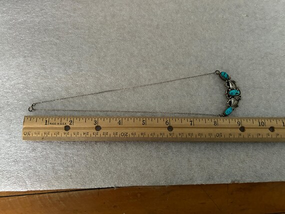 Gerald Mitchell Signed Turquoise and Sterling Nec… - image 8