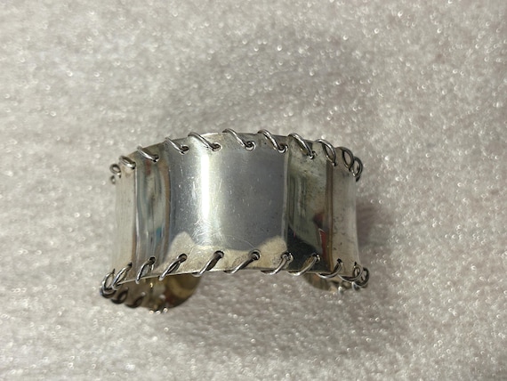Sterling Cuff Bracelet Signed - image 1