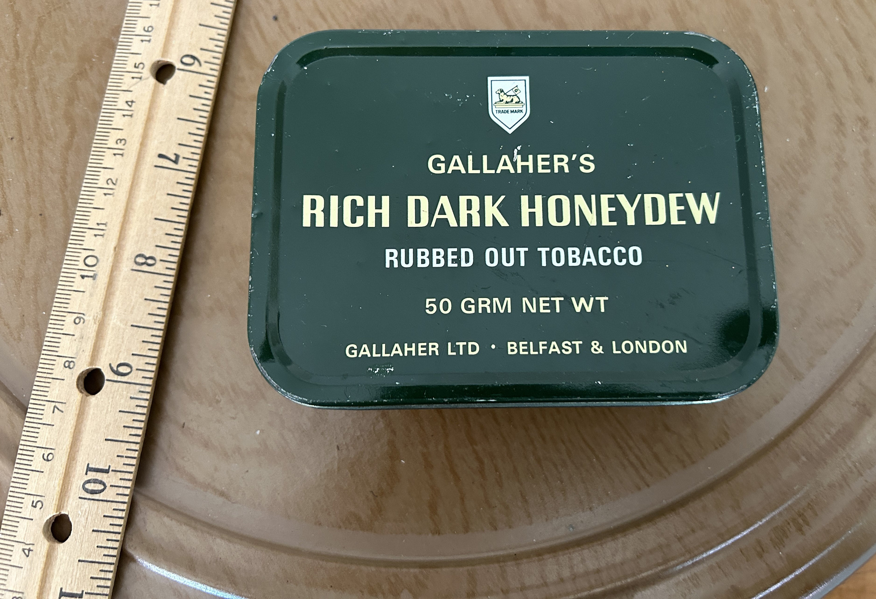 gallaghers tobacco belfast Gallaher's Rich Dark Honeydew Rubbed Out Tobacco Tin