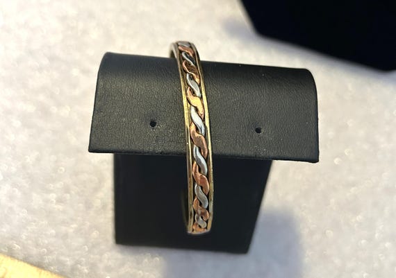 Tri-colored Braided Cuff Bracelet - image 2