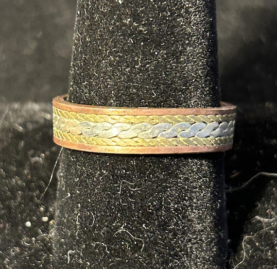 Copper? Ring with Braided Pattern - image 1