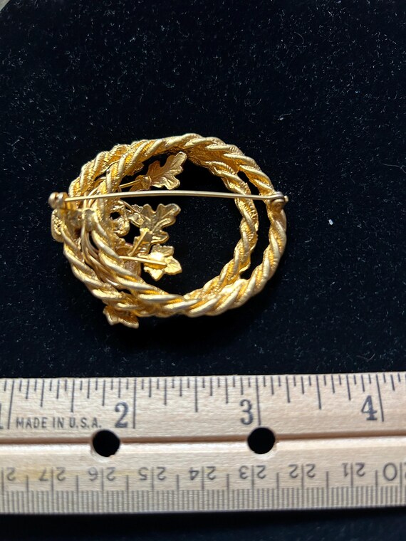 Double Loop brooch with enamel fruit and leaves - image 3