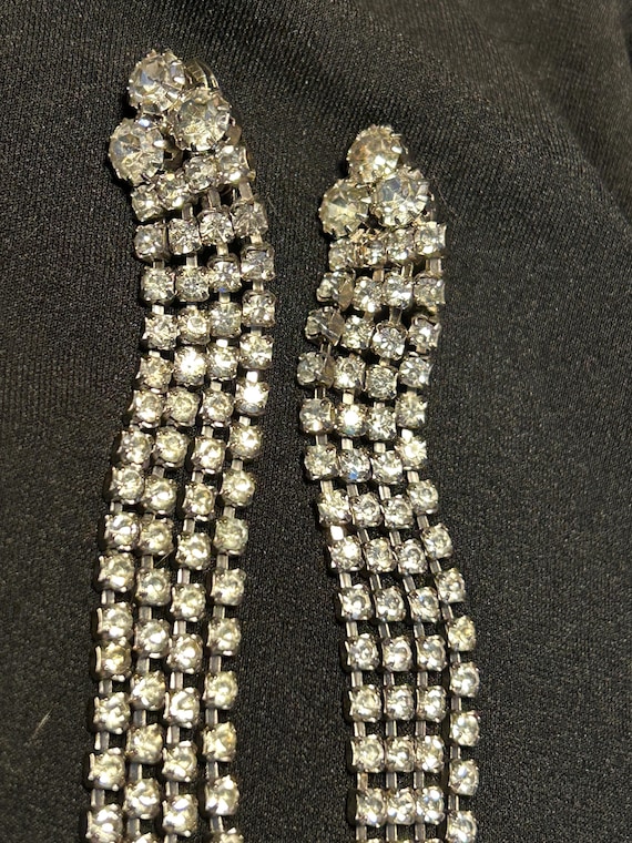 Rhinestone Dangle Earrings - image 1