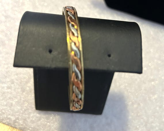 Tri-colored Braided Cuff Bracelet - image 1