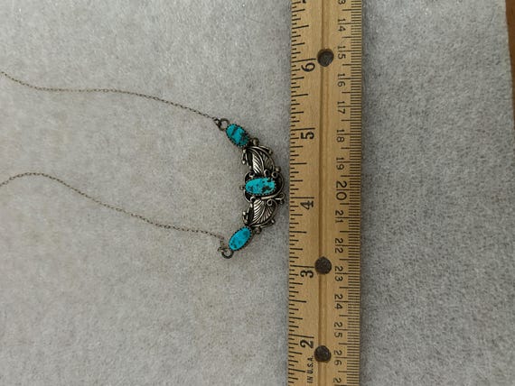 Gerald Mitchell Signed Turquoise and Sterling Nec… - image 6