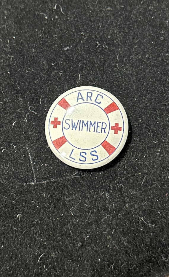 American Red Cross swimmer button