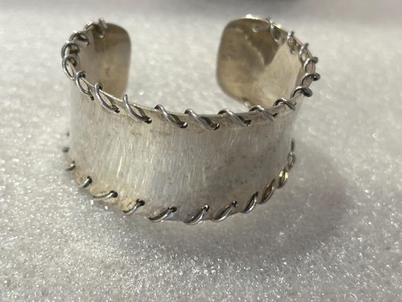 Sterling Cuff Bracelet Signed - image 2