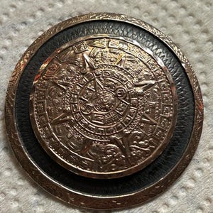 Aztec Calendar pendant/ pin