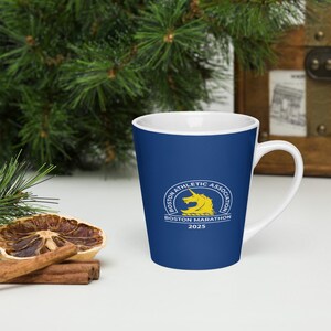 Boston Marathon 2025 Latte Mug - Marathon Runner Coffee Cup, Race Day Gift, Boston Souvenir, Ceramic Mug for Marathon Enthusiasts