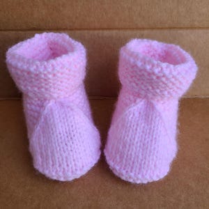 Cute Baby Booties Knit Baby Boots Baby Shower Gift Booties Pink Size 0-3 Months