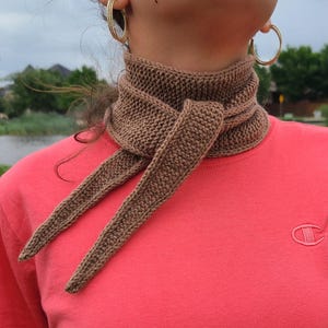 Neck scarf Sophie scarf, small scarf, spring/autumn scarf Knitted Handmade Scarf, Minimalist Scarf