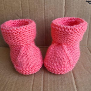 Baby Booties Knit baby booties Baby Girl shoes Baby Shower Gift Pink 1-3 Months