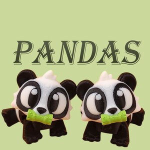 2x Panda Fidget Toy | 3D Printed Articulating Sensory Toy | Stress Relief & ADHD Fidget | Unique Panda Gift