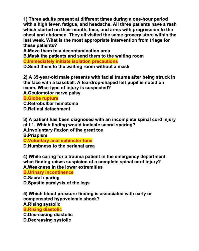 UPDATED TNCC 9th Edition Study Guide image 1