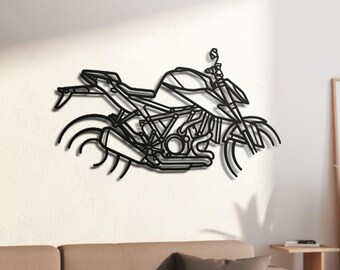 Austrian 1300cc V-Twin Hyper Naked Bike Silhouette Metal Wall Art, 2mm Steel Black Powder Coat, Garage Decor, Biker Gift