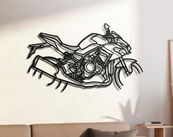 Japanese 1000cc Supercharged Hyper Naked Bike Silhouette Metal Wall Art, 2mm Steel Black Powder Coat, Garage Decor, Biker Gift