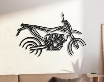 Austrian 690cc Single-Cylinder Supermoto Silhouette Metal Wall Art, 2mm Steel Black Powder Coat, Garage Decor, Biker Gift
