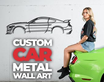 Custom Car Silhouette Metal Wall Art, Personalized Layered 3D Floating Auto Sign from Your Photo, Black Garage Decor, Car Guy Gift for Him