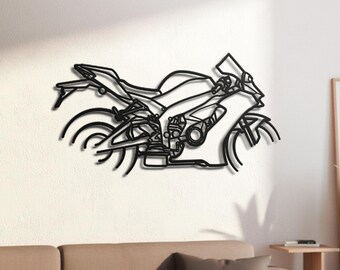 Japanese 1000cc Inline-Four Track Superbike Silhouette Metal Wall Art, 2mm Steel Black Powder Coat, Garage Decor, Biker Gift