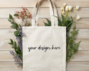 Tote Bag Mockup, Liberty bags oad113 mockup, Cotton canvas tote bag mockup bundle, shopping bag mockup, printify, printful, etsy, flowers