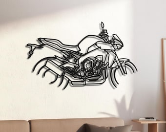 Japanese 1000cc Inline-Four Hyper Naked Bike Silhouette Metal Wall Art, 2mm Steel Black Powder Coat, Garage Decor, Biker Gift