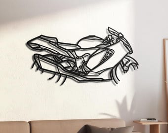 Japanese 1300cc Inline-Four Hyper Sportbike Silhouette Metal Wall Art, 2mm Steel Black Powder Coat, Garage Decor, Biker Gift