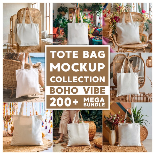 200+ Tote Bag Mockup Bundle, Liberty Bags oad113 Mockup, Natural Cotton Canvas Boho Tote Bag Mockups Mega Pack, Economical Tote Bag Mock Up