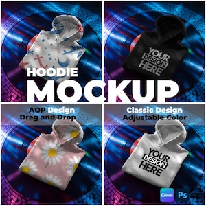 2025 CANVA Gildan 18500 Mockup, AOP Hoodie Mockup, Gildan 18500 Hoodie Mockup, PNG Overlay Hoodie Mockup, Photoshop Hoodie Mockup Easy Use