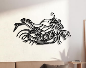 Japanese 1000cc Inline-Four Street Naked Bike Silhouette Metal Wall Art, 2mm Steel Black Powder Coat, Garage Decor, Biker Gift