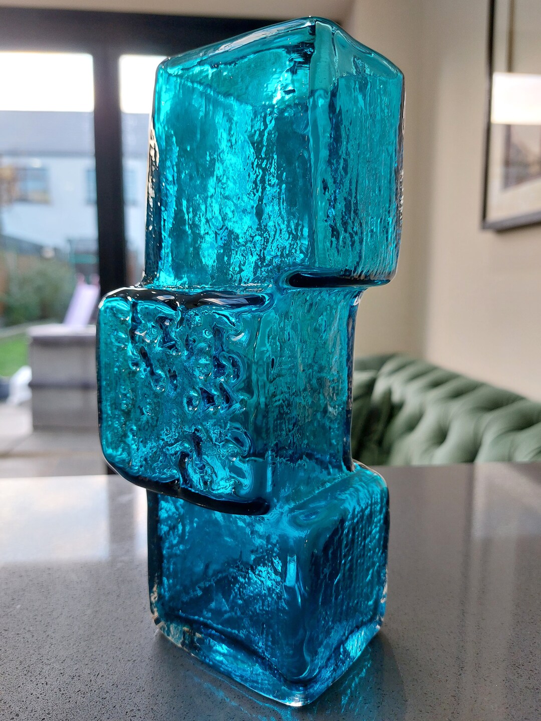 Original Whitefriars 'drunken Bricklayer' Vase in Kingfisher Blue Etsy UK