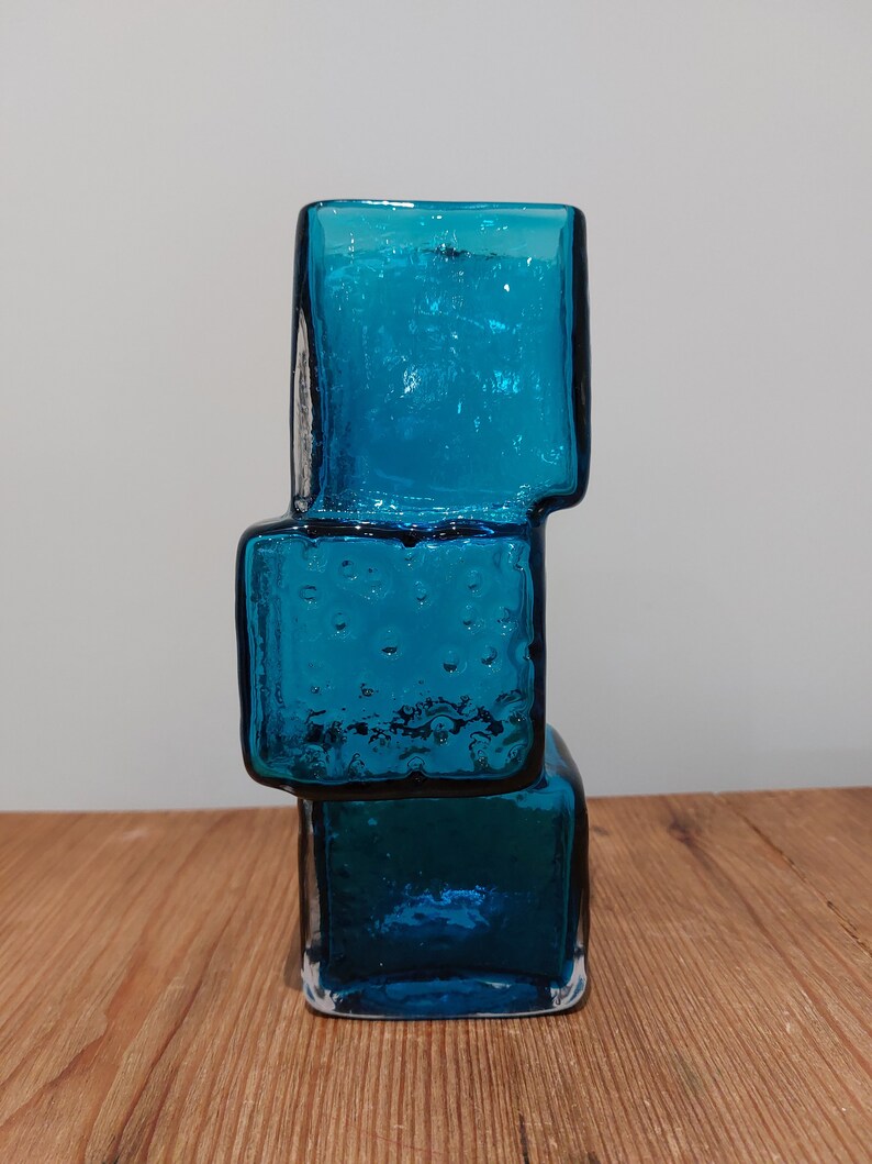 Original Whitefriars 'drunken Bricklayer' Vase in Kingfisher Blue Etsy UK