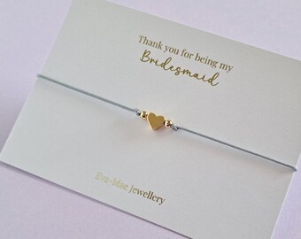 Bridesmaid Heart Friendship Bracelet