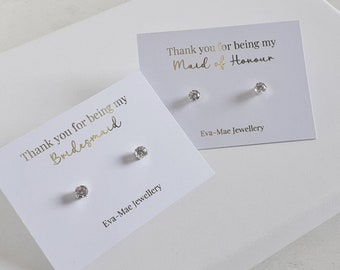 Bridesmaid Cubic Zirconia Studs