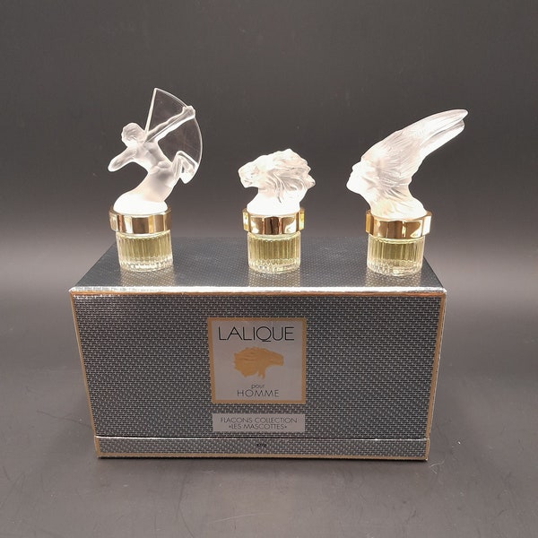 Lalique for men - "Les Mascottes" box set - 3 miniatures 5ml eau de parfum - vintage from 2000